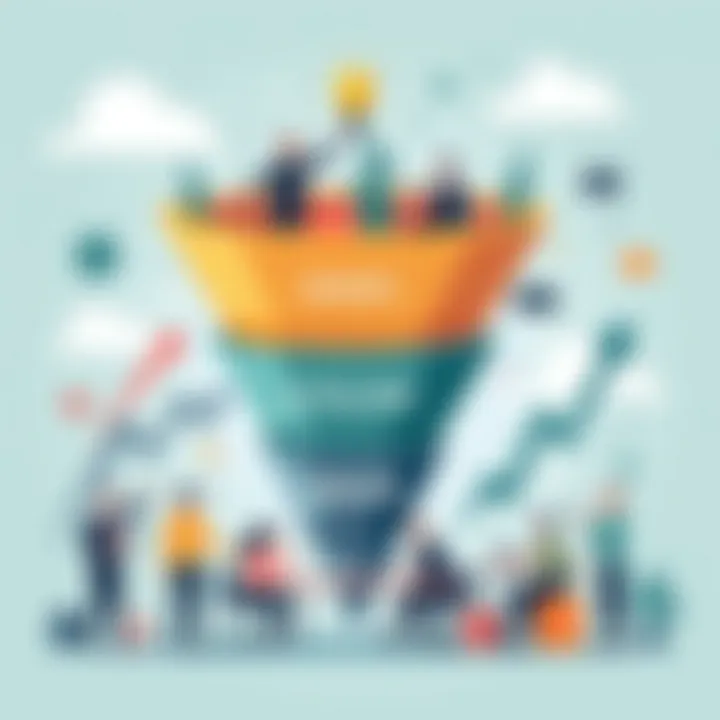 Diagram comparing various sales funnel strategies