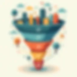 Visual representation of a traditional sales funnel