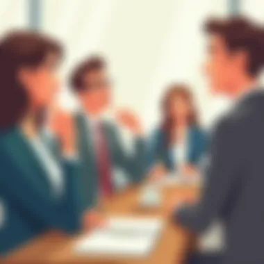 Engagement Through Active Listening An illustration of active listening skills in a sales context, showcasing engagement and attentiveness.