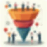 Visual representation of a marketing funnel structure