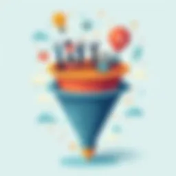Visual representation of the shopping funnel stages